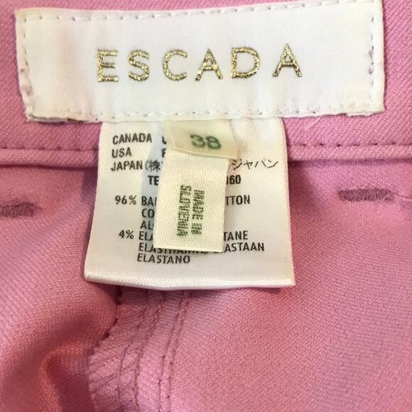 NWOT Escada Pink Women's Pants High Rise 5 Pocket Zip up Size 38 - Picture 6 of 8
